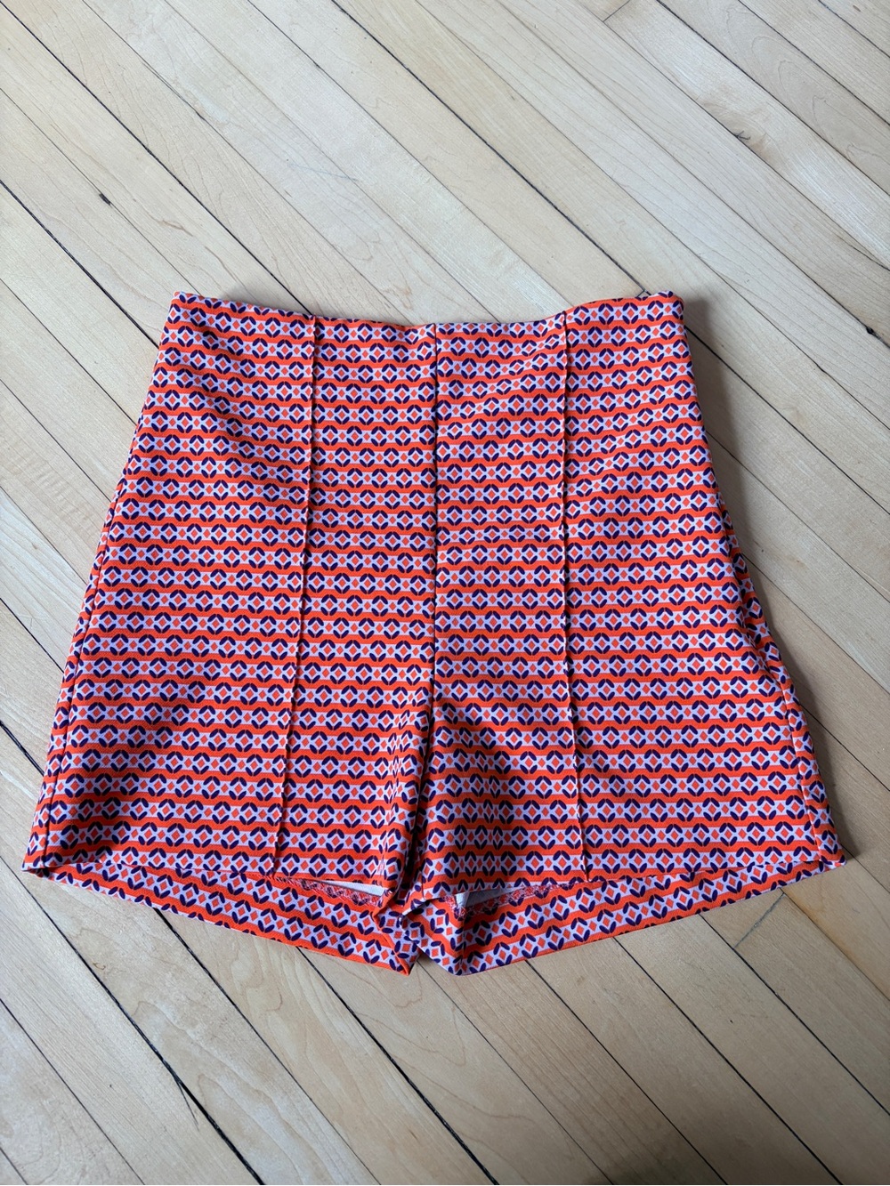 BNWOT High-Rise Orange Geo Print Women's Shorts